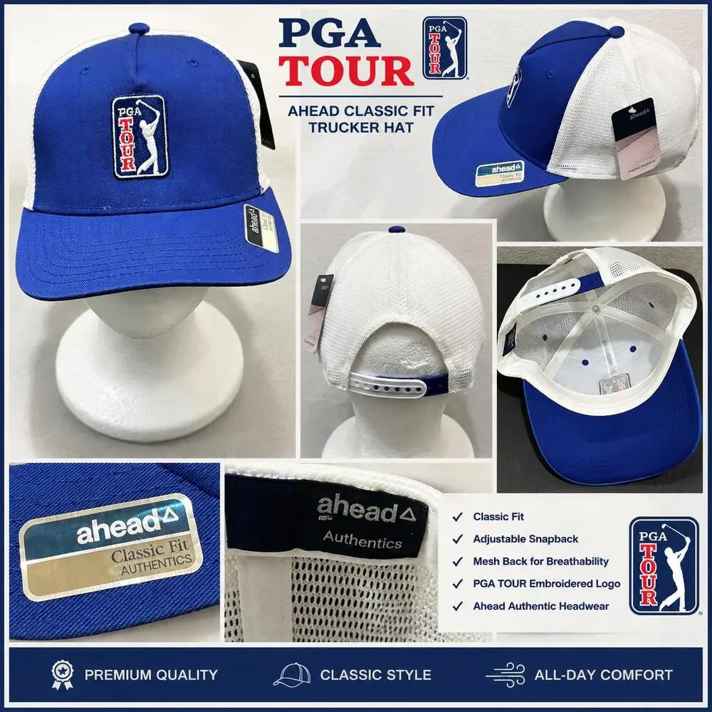 PGA Golf Hat Blue and White